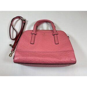 Kate Spade New York Pink Ostrich-Embossed Dome Satchel Bag 11x8